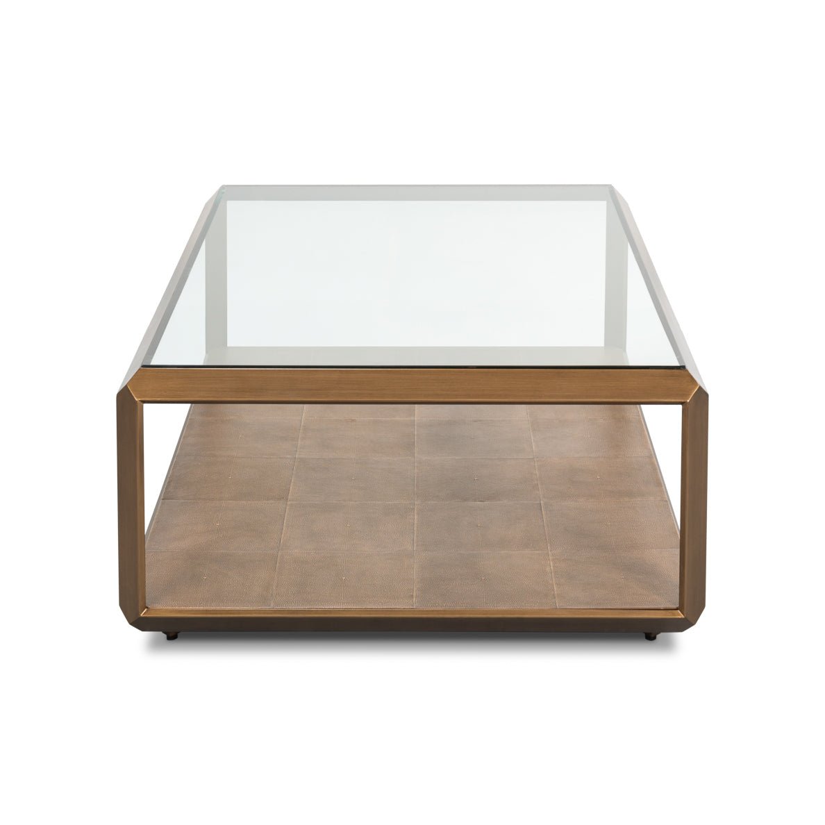 Modern Brass Finish Coffee Table - English Georgian America