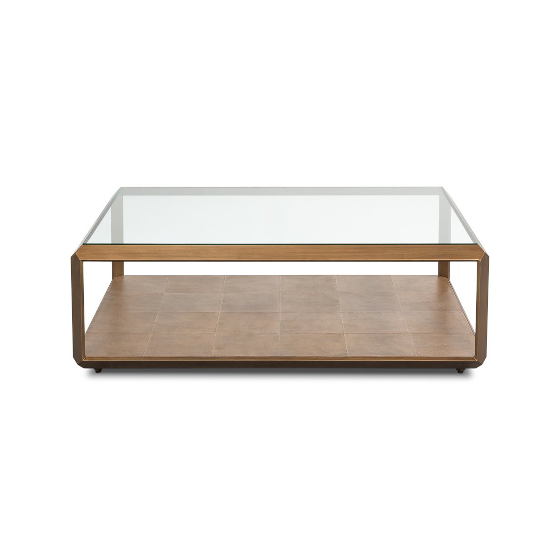 Modern Brass Finish Coffee Table - English Georgian America