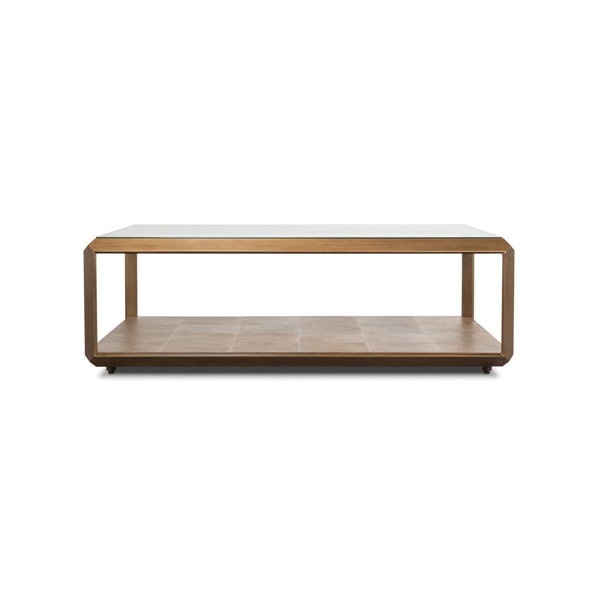 Modern Brass Finish Coffee Table - English Georgian America