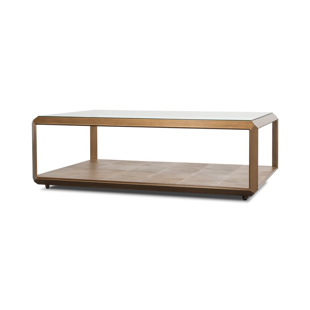 Modern Brass Finish Coffee Table - English Georgian America