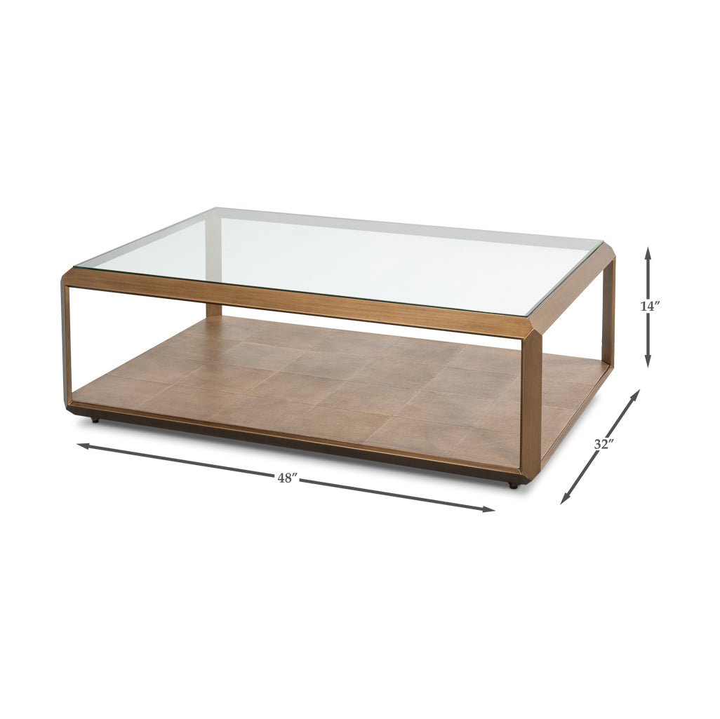 Modern Brass Finish Coffee Table - English Georgian America