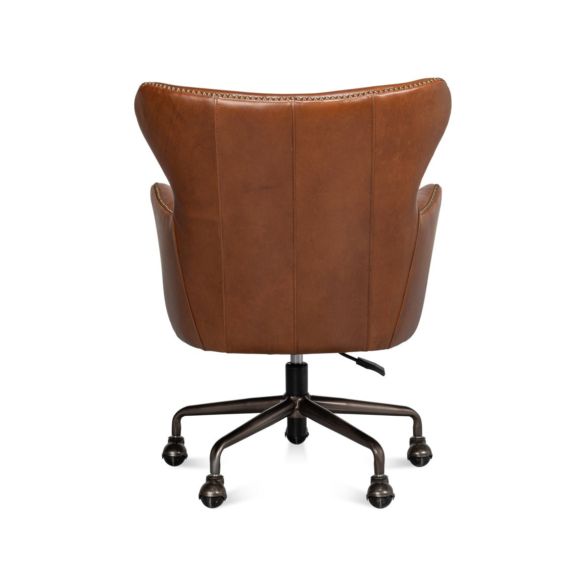Modern Brown Leather Desk Chair - English Georgian America