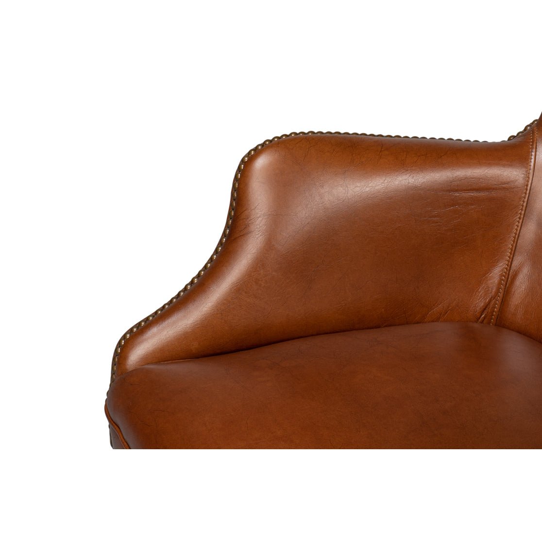 Modern Brown Leather Desk Chair - English Georgian America