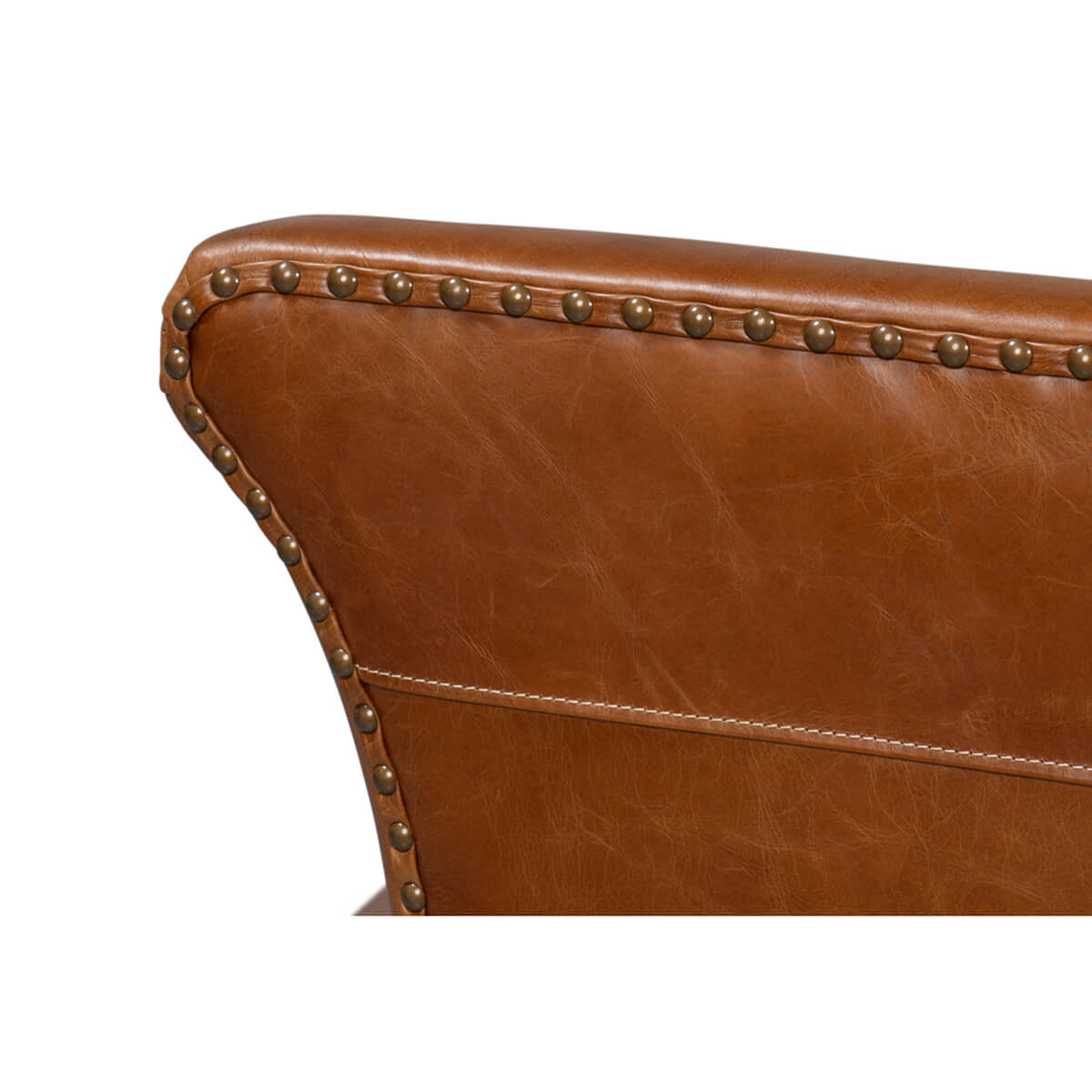 Modern Brown Leather Sofa - English Georgian America