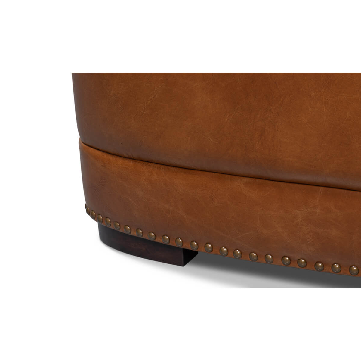 Modern Brown Leather Sofa - English Georgian America