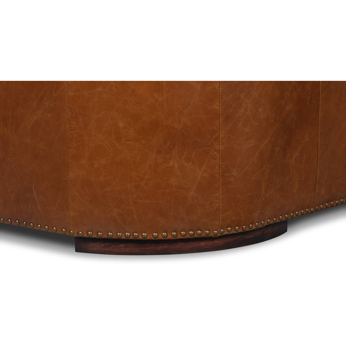 Modern Brown Leather Sofa - English Georgian America