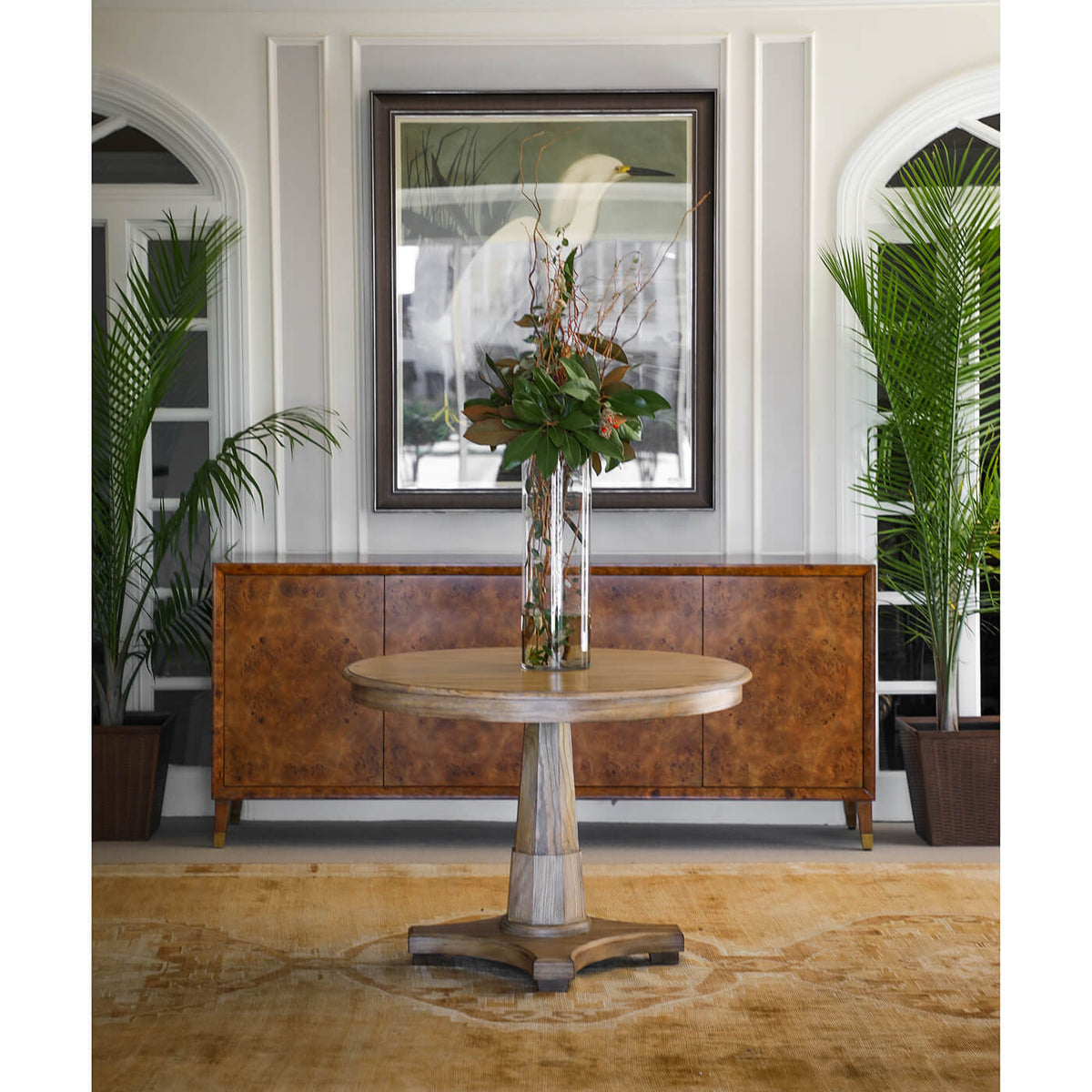 Modern Burl Buffet Sideboard - English Georgian America