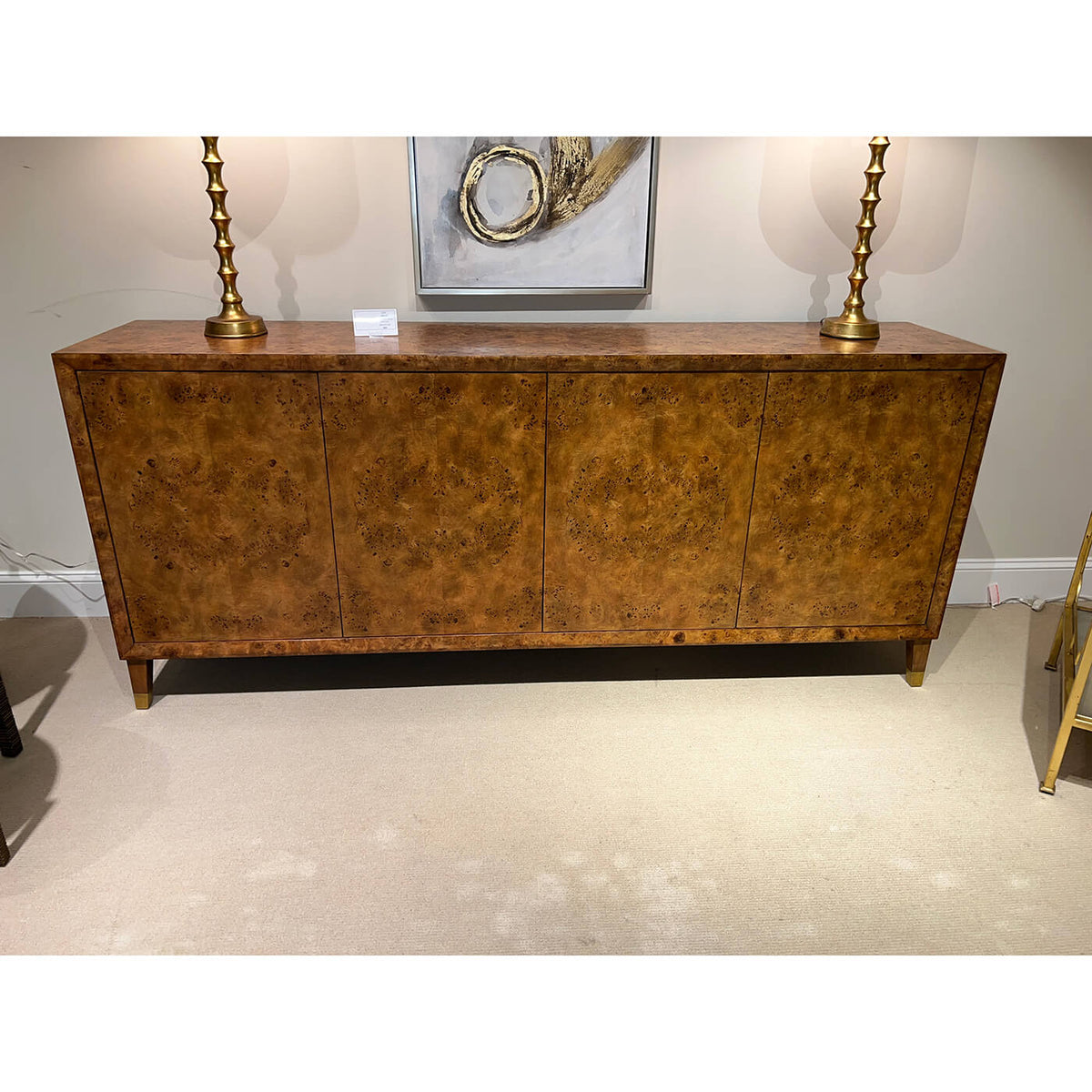 Modern Burl Buffet Sideboard - English Georgian America