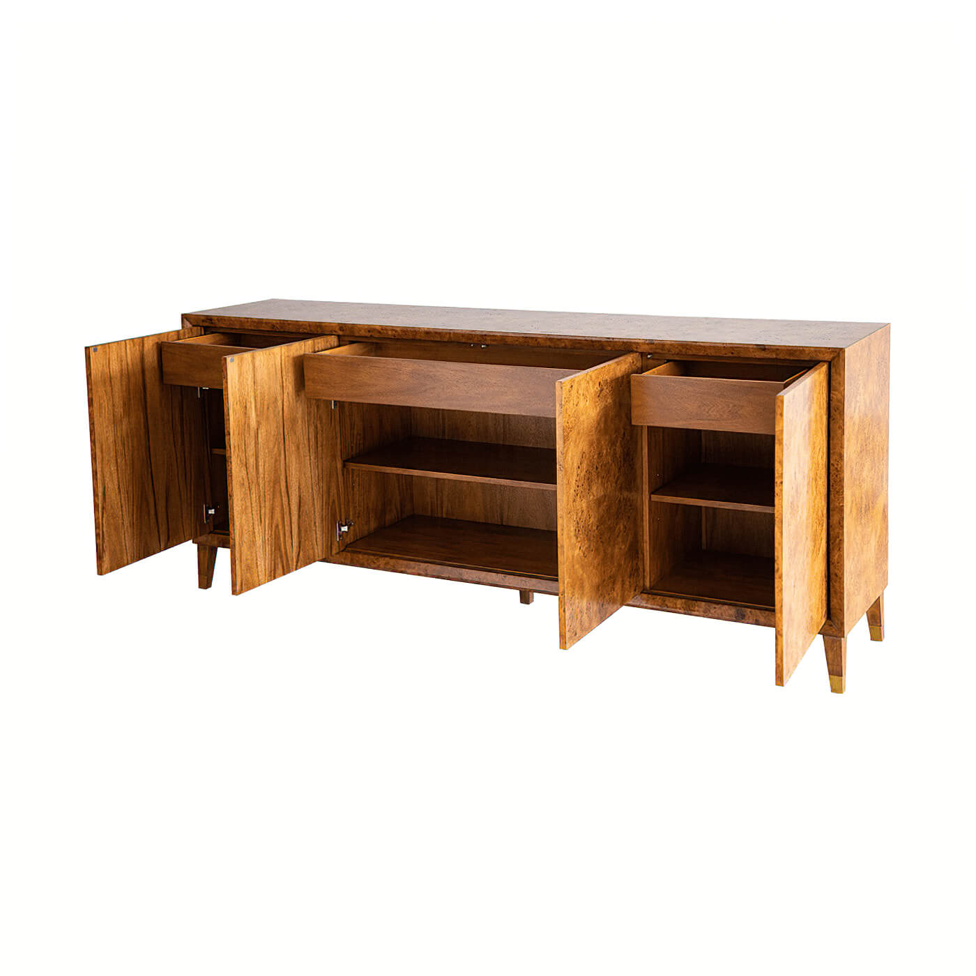 Modern Burl Buffet Sideboard - English Georgian America