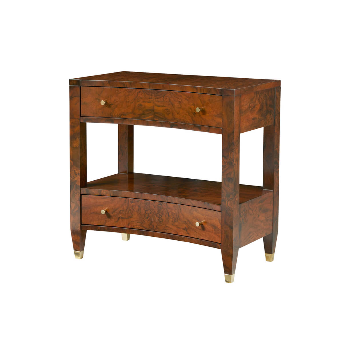 Modern Burl Nightstand - English Georgian America