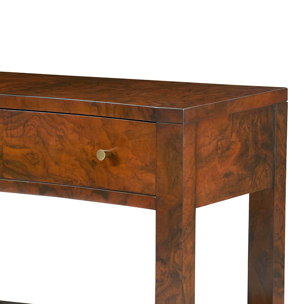 Modern Burl Nightstand - English Georgian America