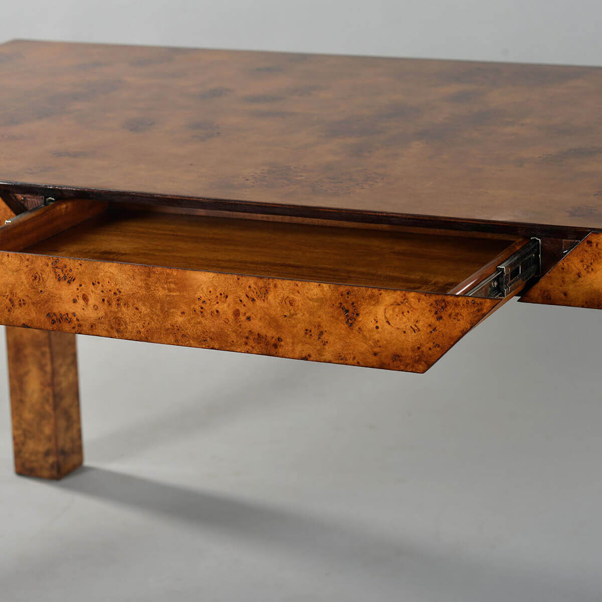 Modern Burl Parsons Dining Table - English Georgian America