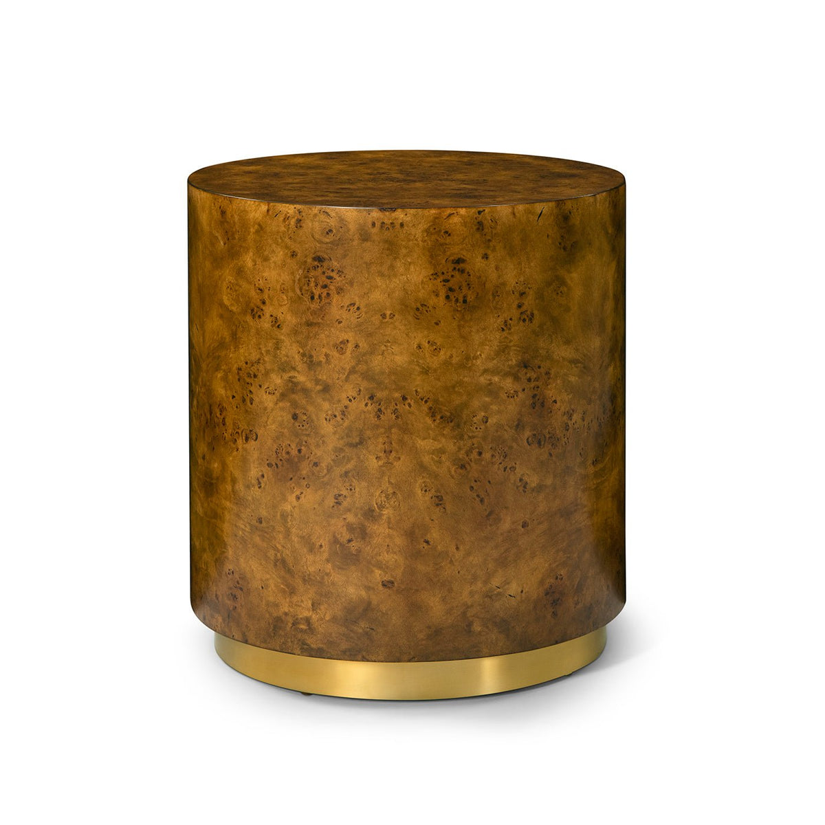 Modern Burl Round Accent Table - English Georgian America