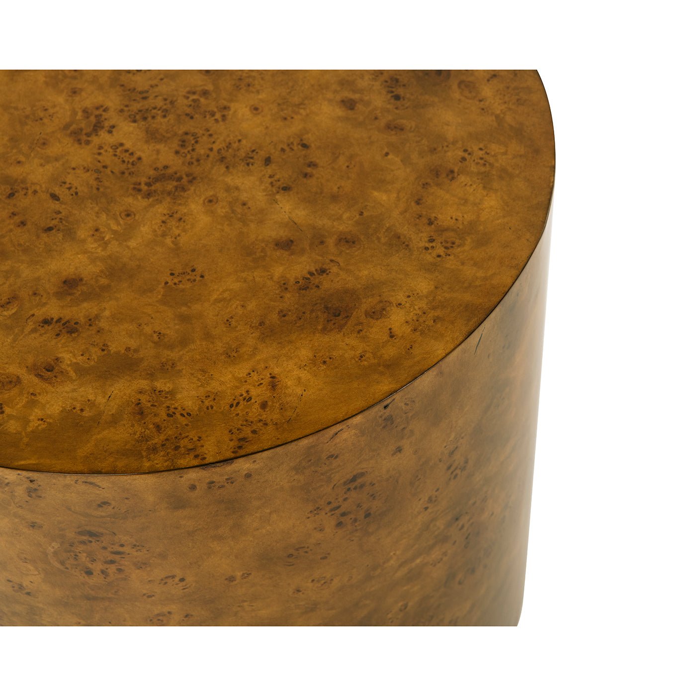 Modern Burl Round Accent Table - English Georgian America
