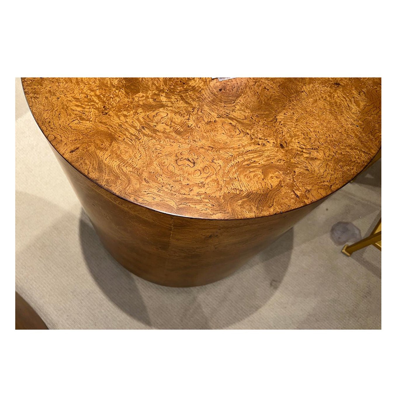 Modern Burl Round Side Table - English Georgian America