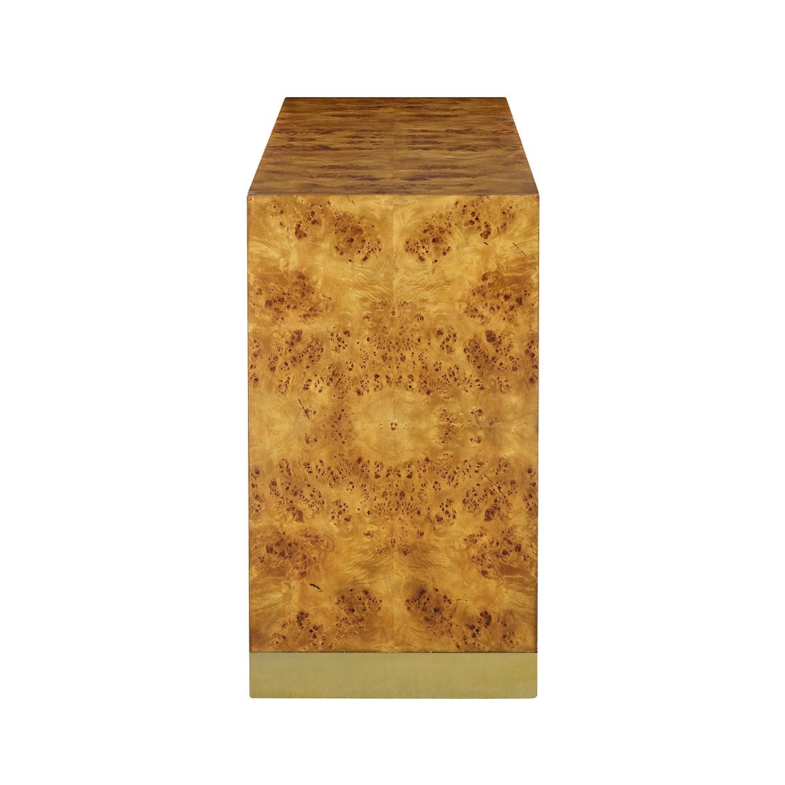 Modern Burl Wood Console Table - English Georgian America