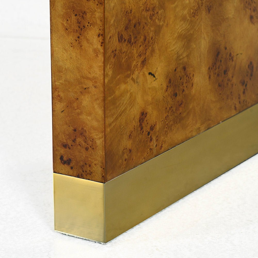 Modern Burl Wood Console Table - English Georgian America