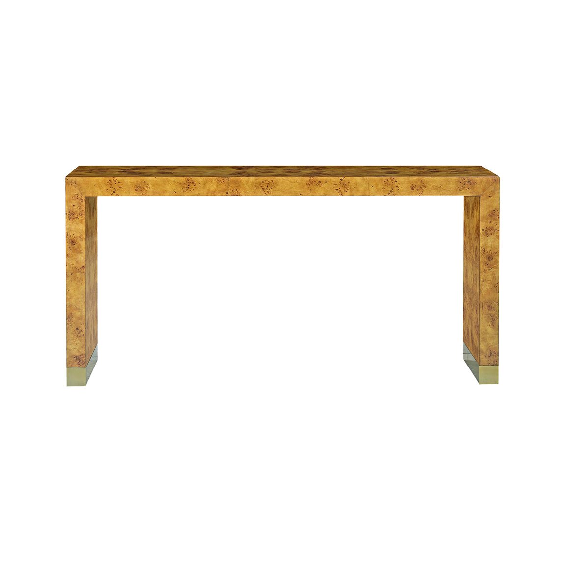 Modern Burl Wood Console Table - English Georgian America