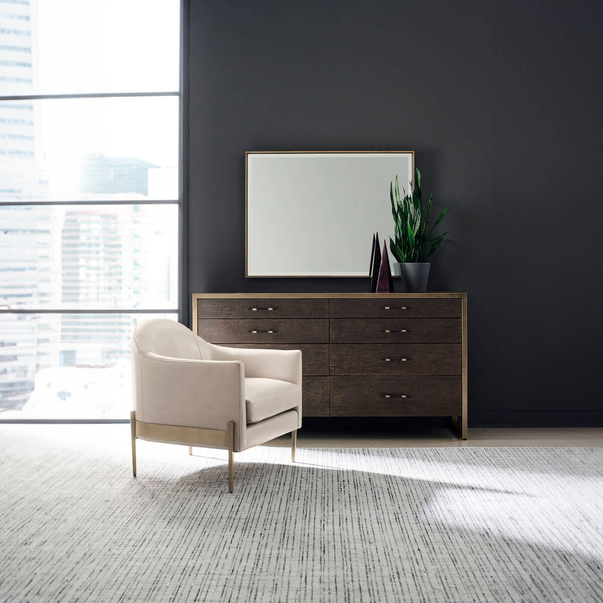 Modern Cerused Double Dresser - English Georgian America