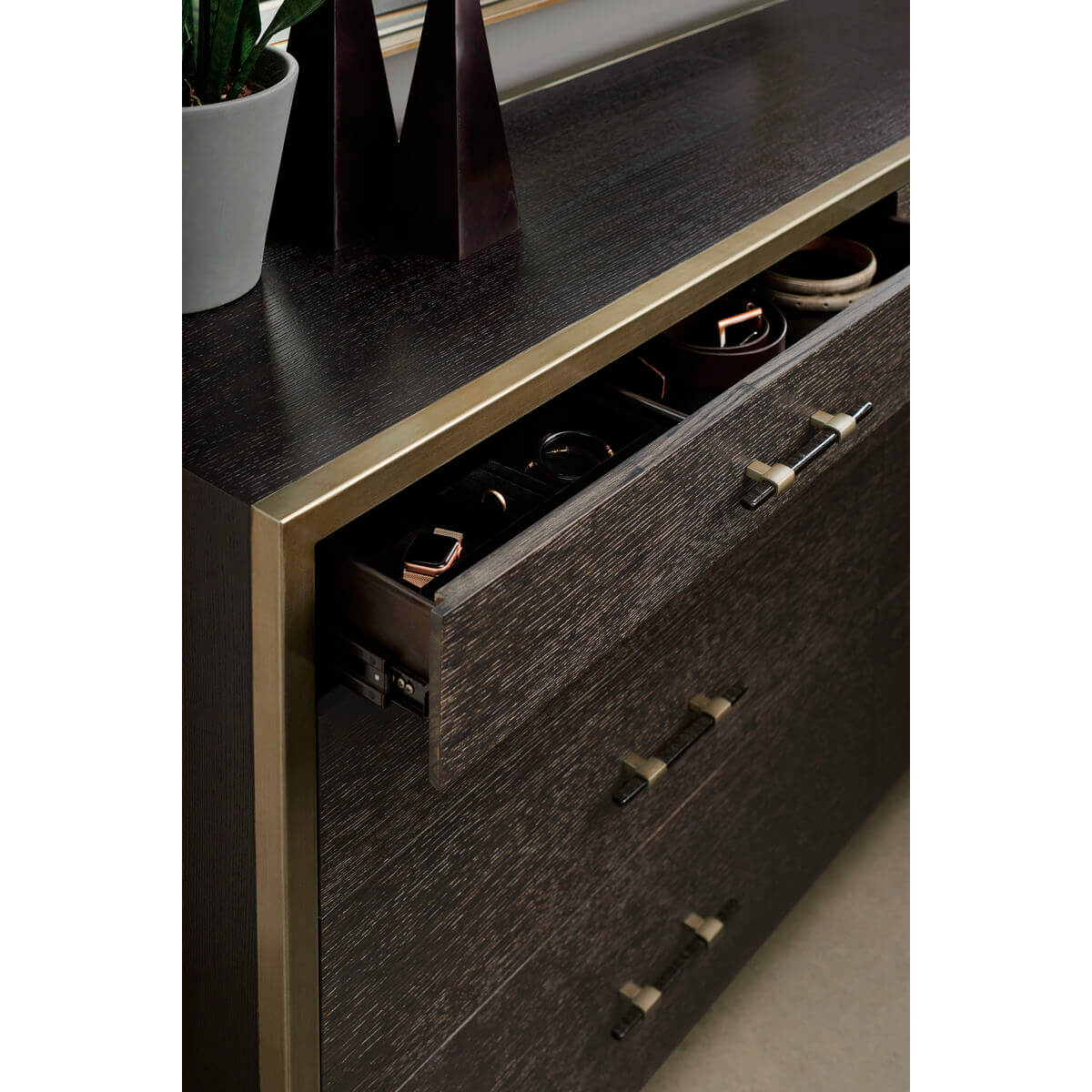 Modern Cerused Double Dresser - English Georgian America