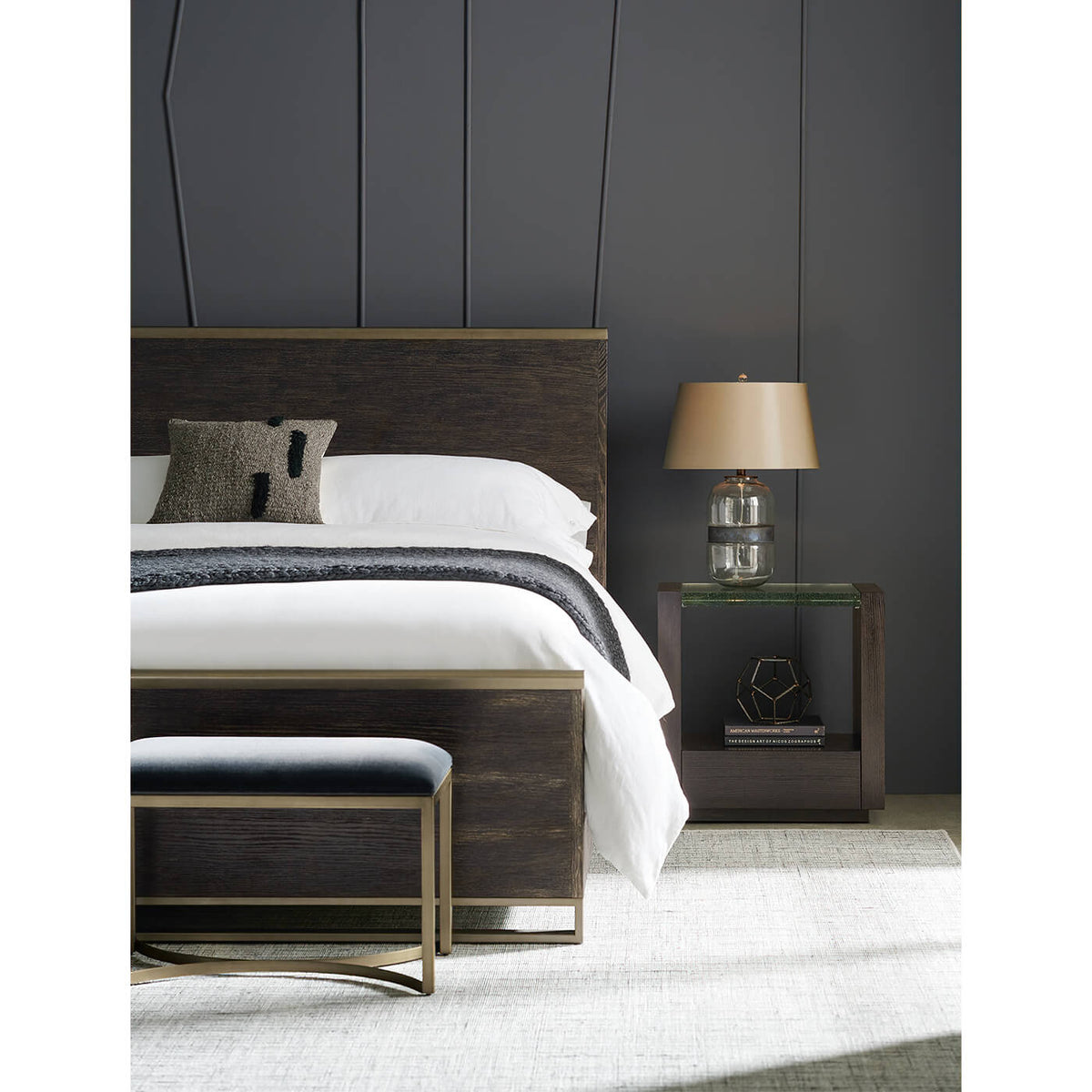 Modern Cerused Oak King Bed - English Georgian America