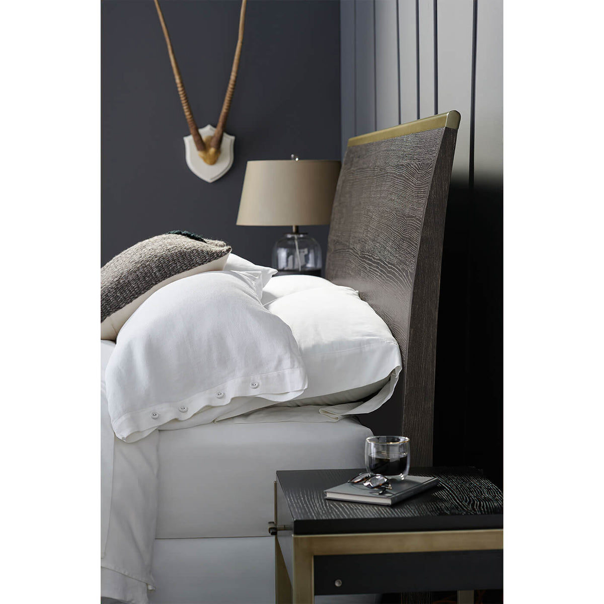 Modern Cerused Oak King Bed - English Georgian America