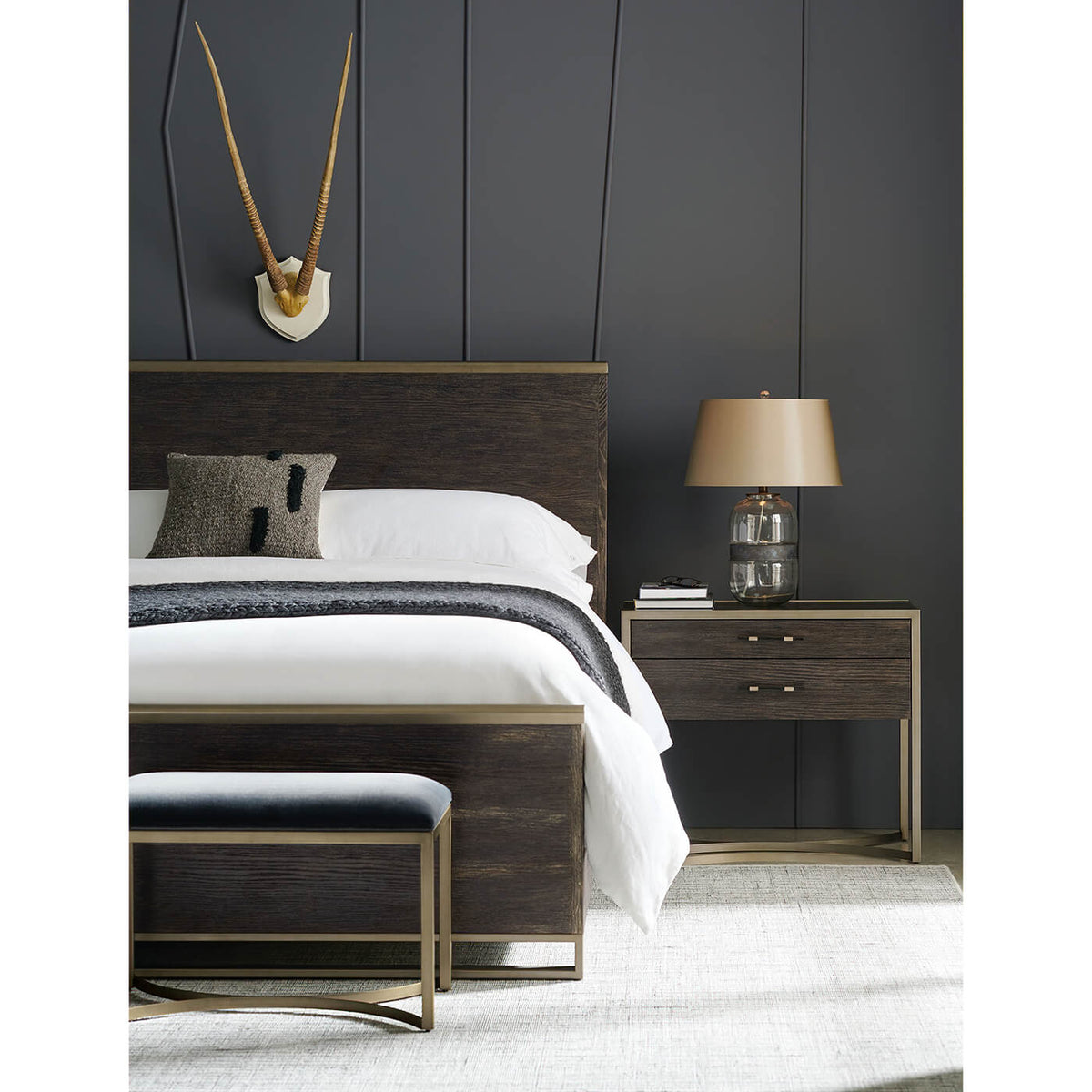 Modern Cerused Oak King Bed - English Georgian America