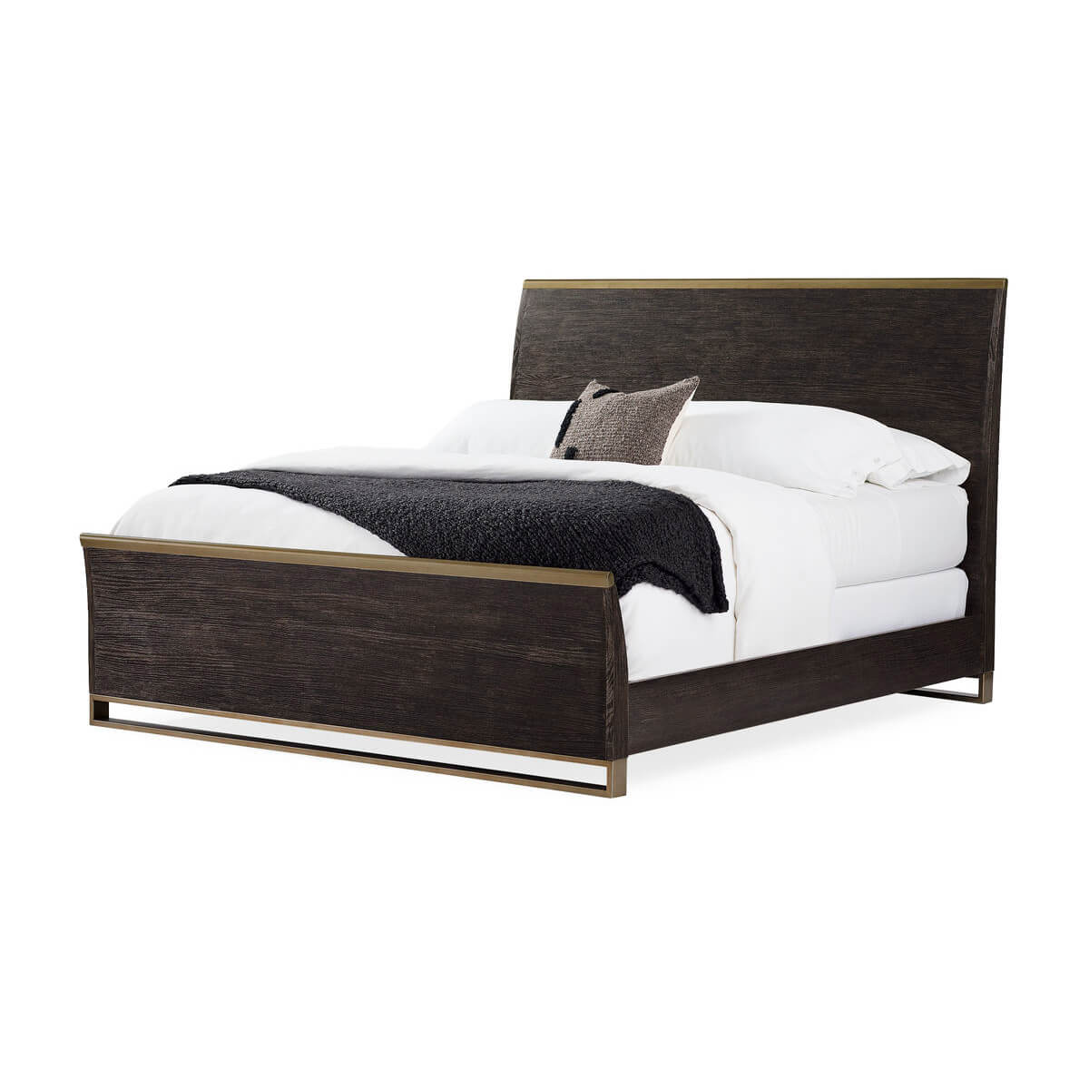 Modern Cerused Oak Queen Bed - English Georgian America