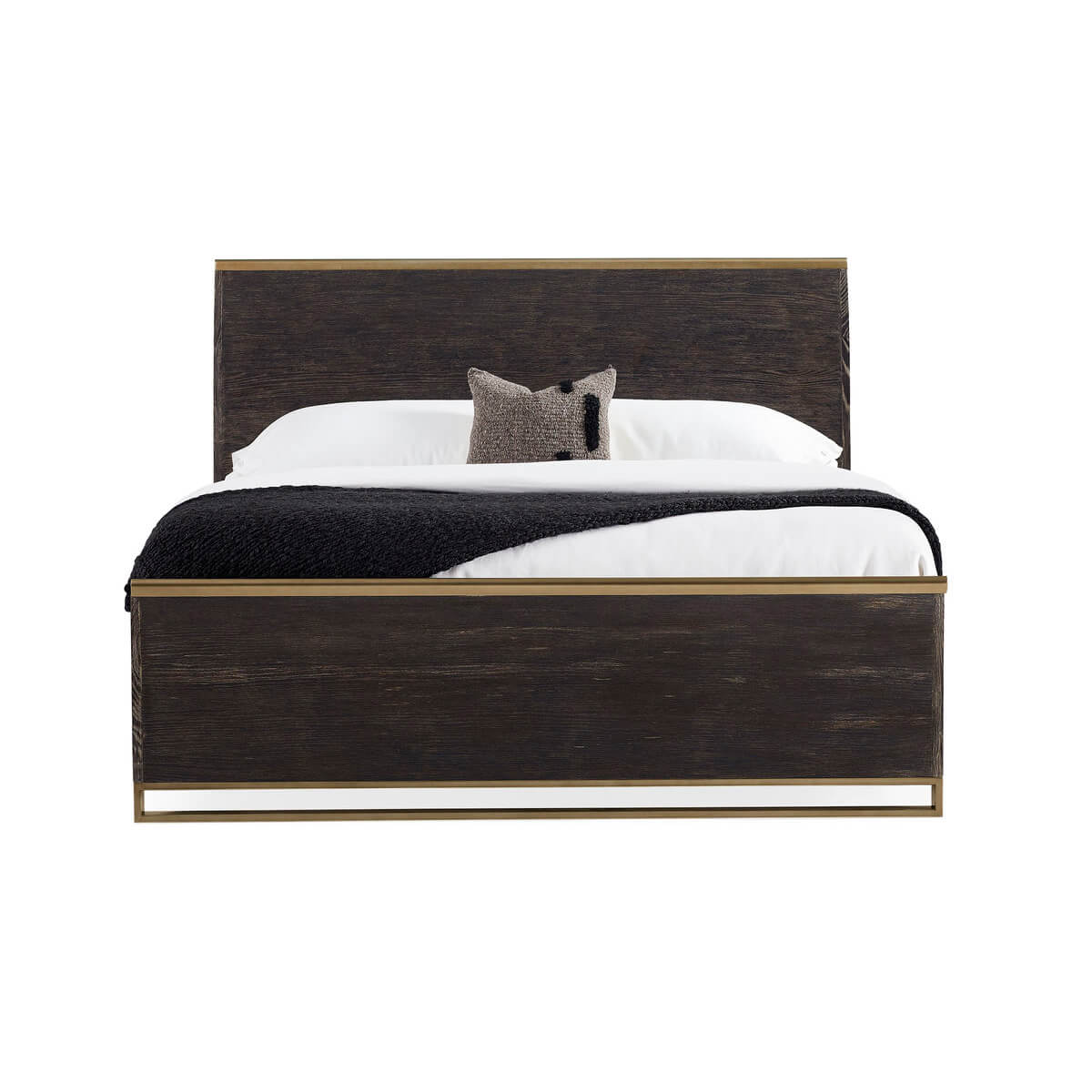 Modern Cerused Oak Queen Bed - English Georgian America