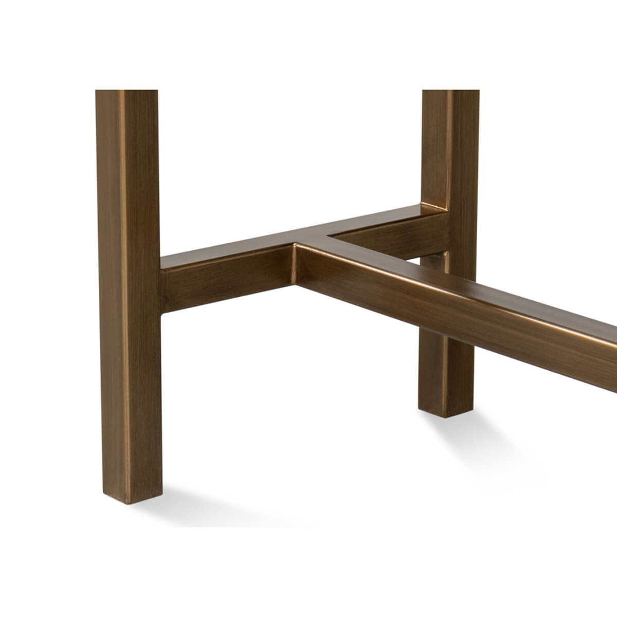 Modern Chambray Blue Leather Wrapped Console - English Georgian America