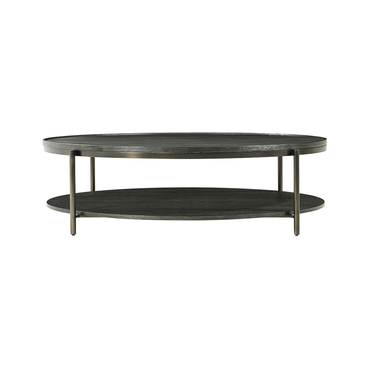 Modern Charcoal Oak Round Coffee Table - English Georgian America