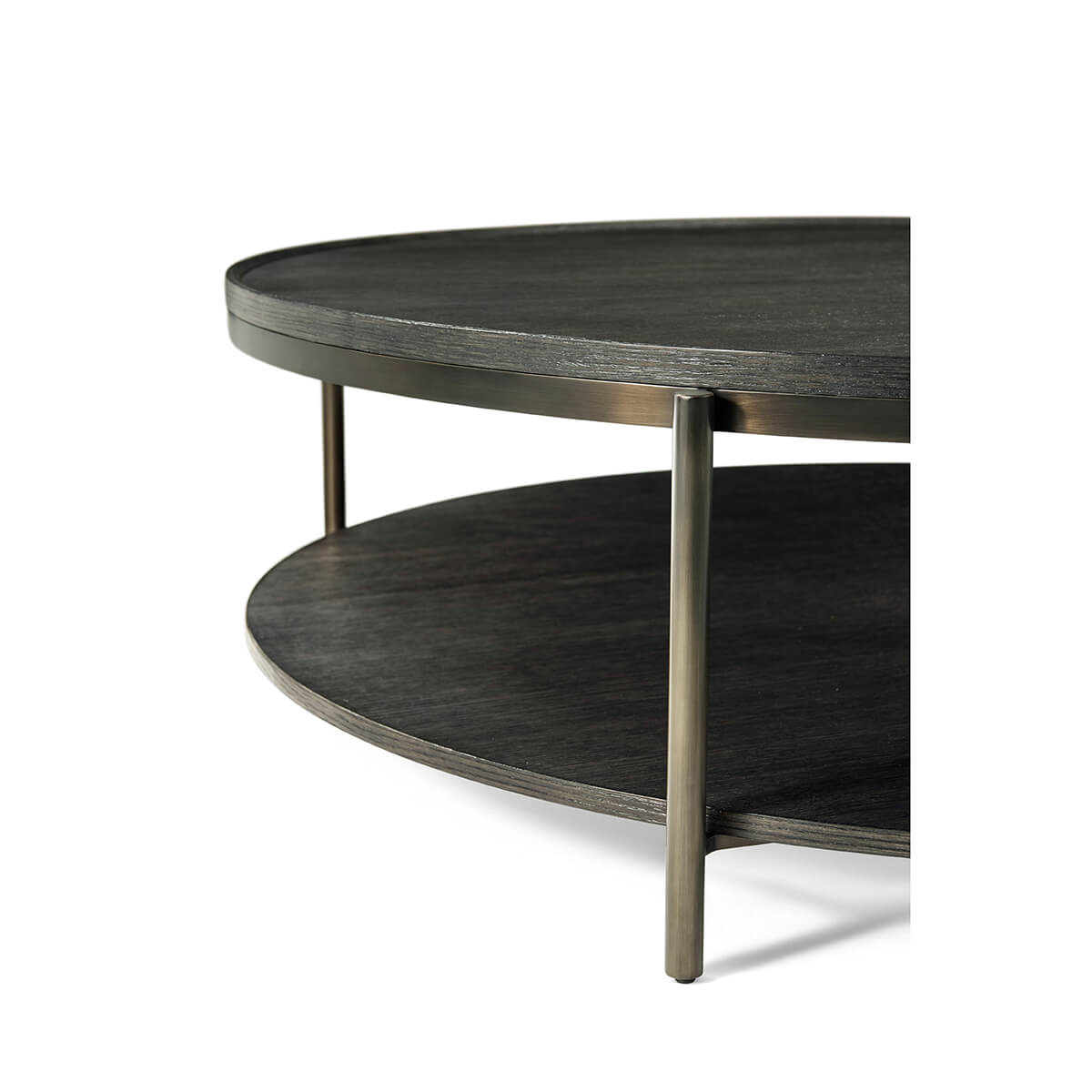 Modern Charcoal Oak Round Coffee Table - English Georgian America