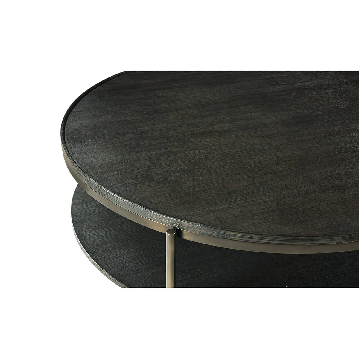 Modern Charcoal Oak Round Coffee Table - English Georgian America