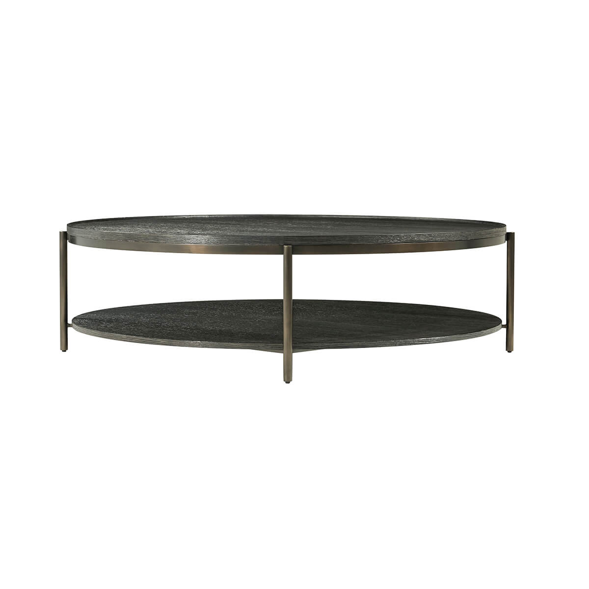 Modern Charcoal Oak Round Coffee Table - English Georgian America