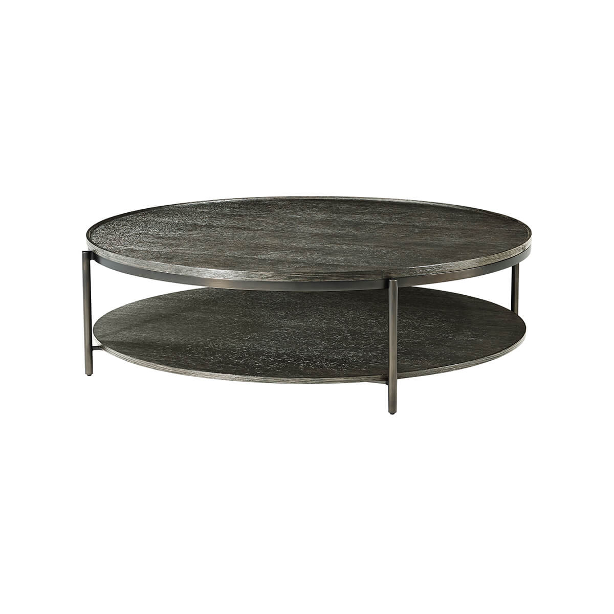Modern Charcoal Oak Round Coffee Table - English Georgian America