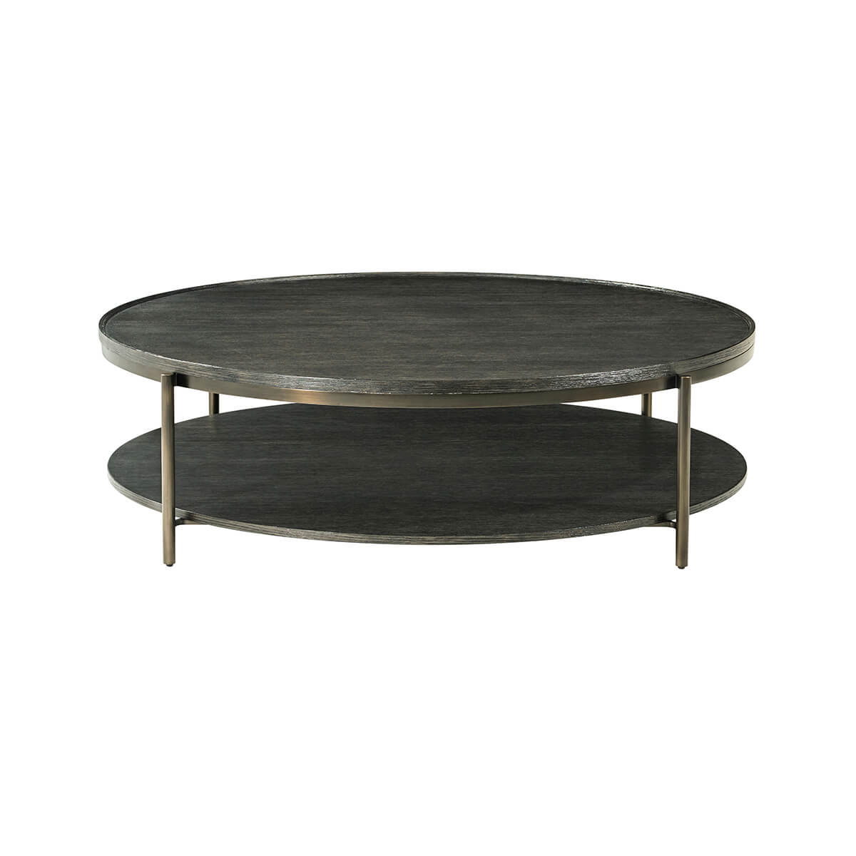 Modern Charcoal Oak Round Coffee Table - English Georgian America