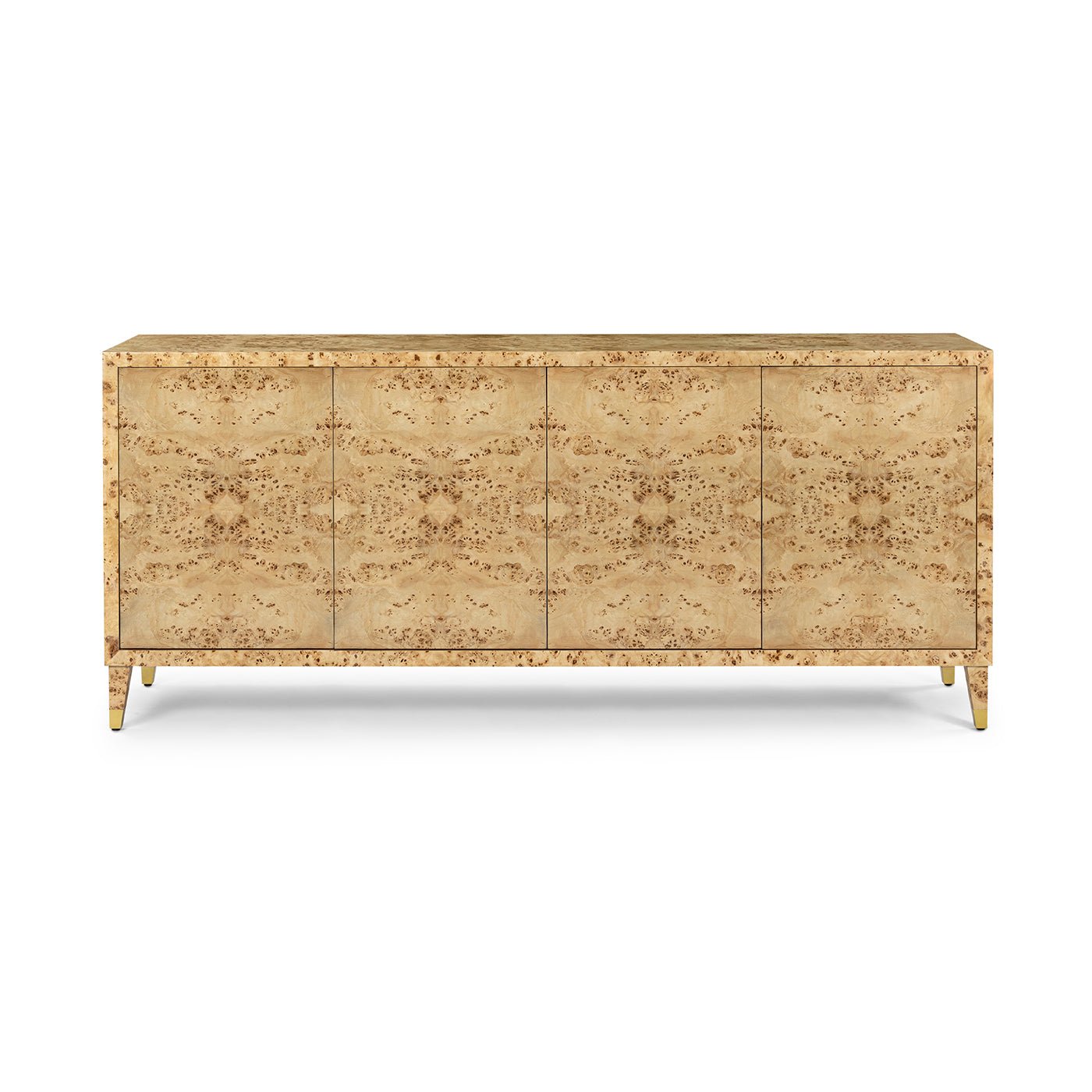 Modern Clear Burl Buffet Sideboard - English Georgian America