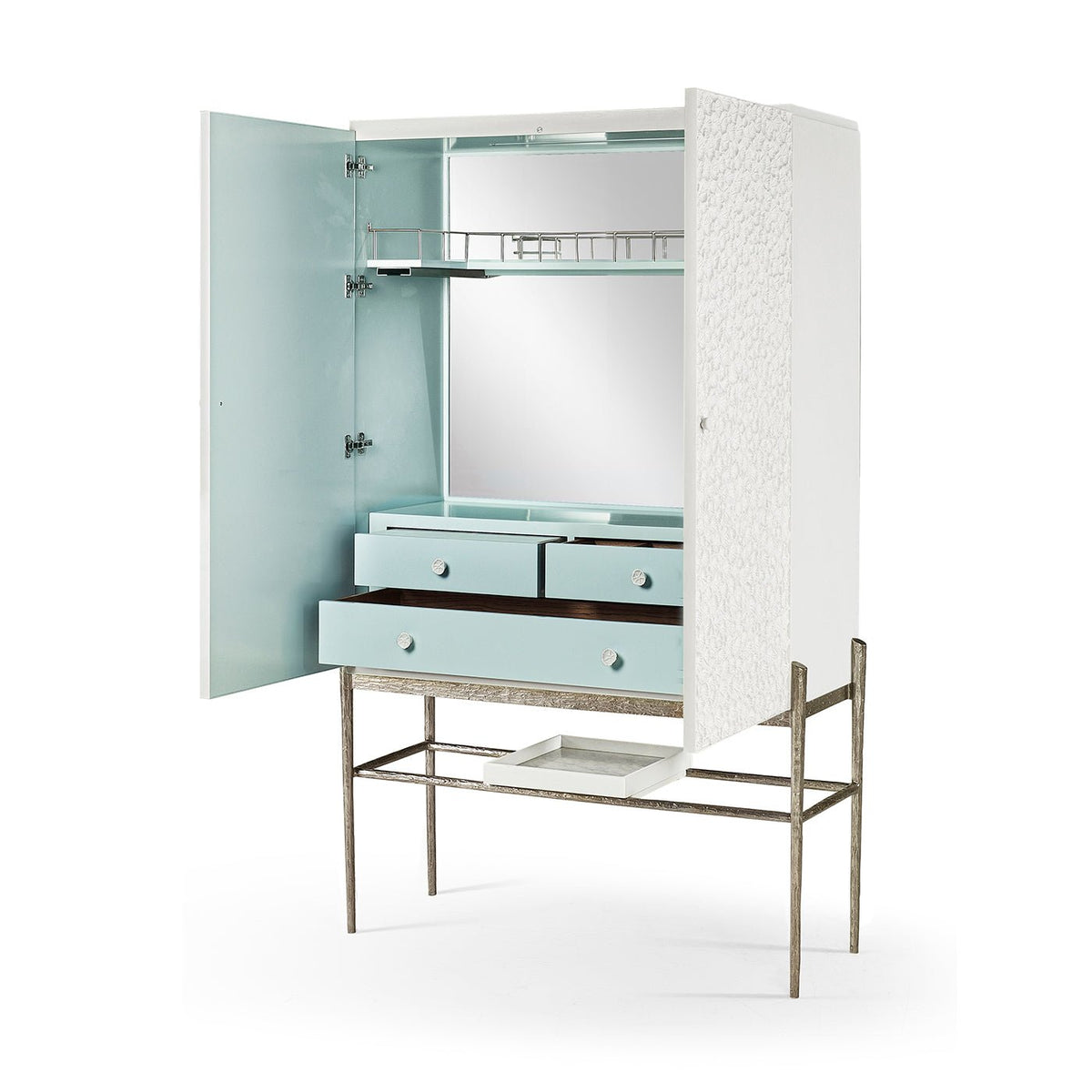 Modern Coastal Bar Cabinet - English Georgian America