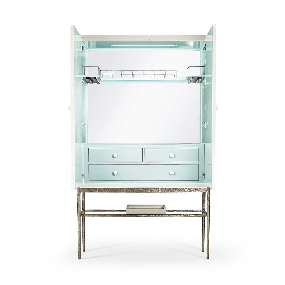 Modern Coastal Bar Cabinet - English Georgian America