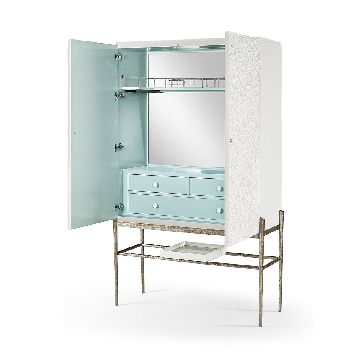 Modern Coastal Bar Cabinet - English Georgian America