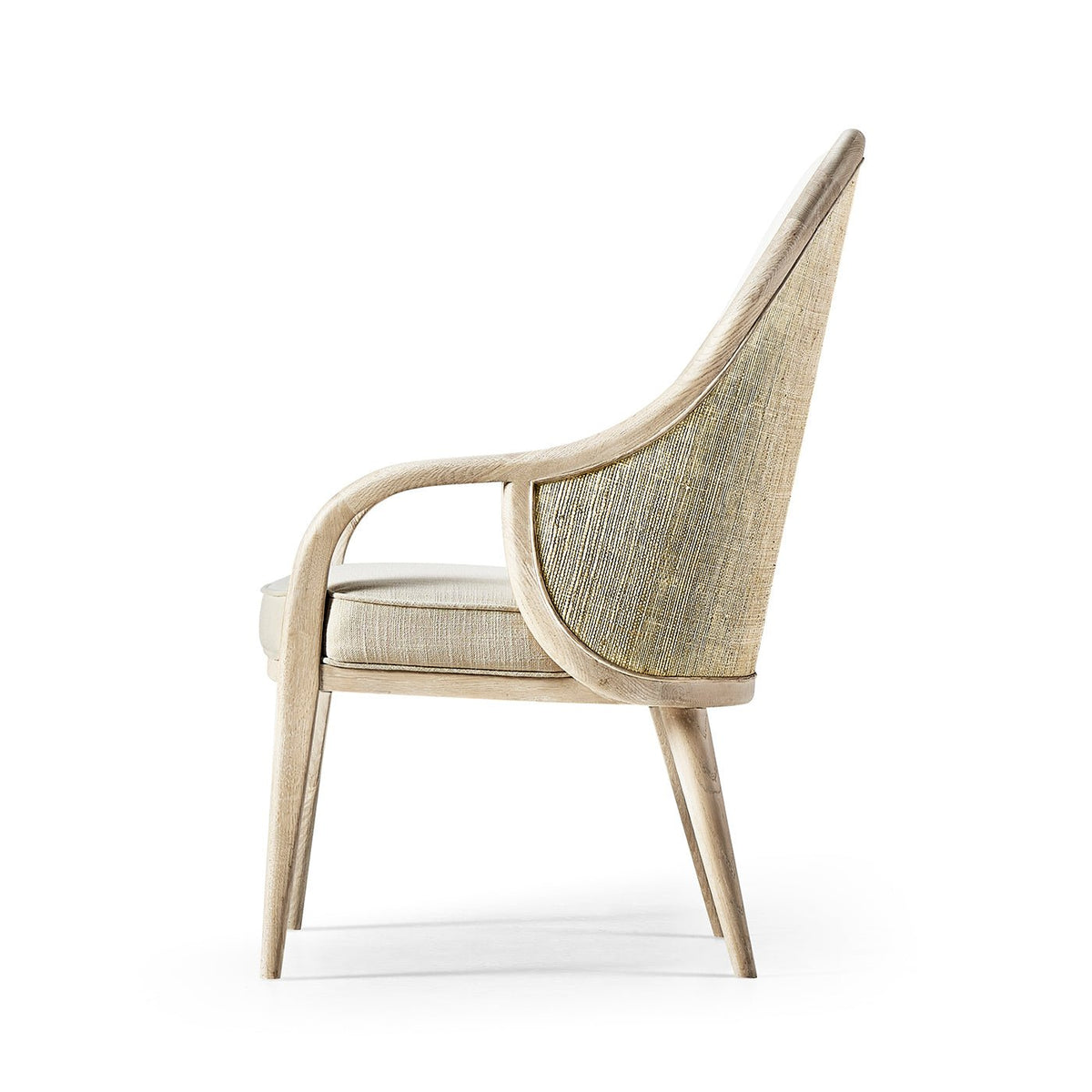 Modern Coastal Upholstered Dining Armchair - English Georgian America