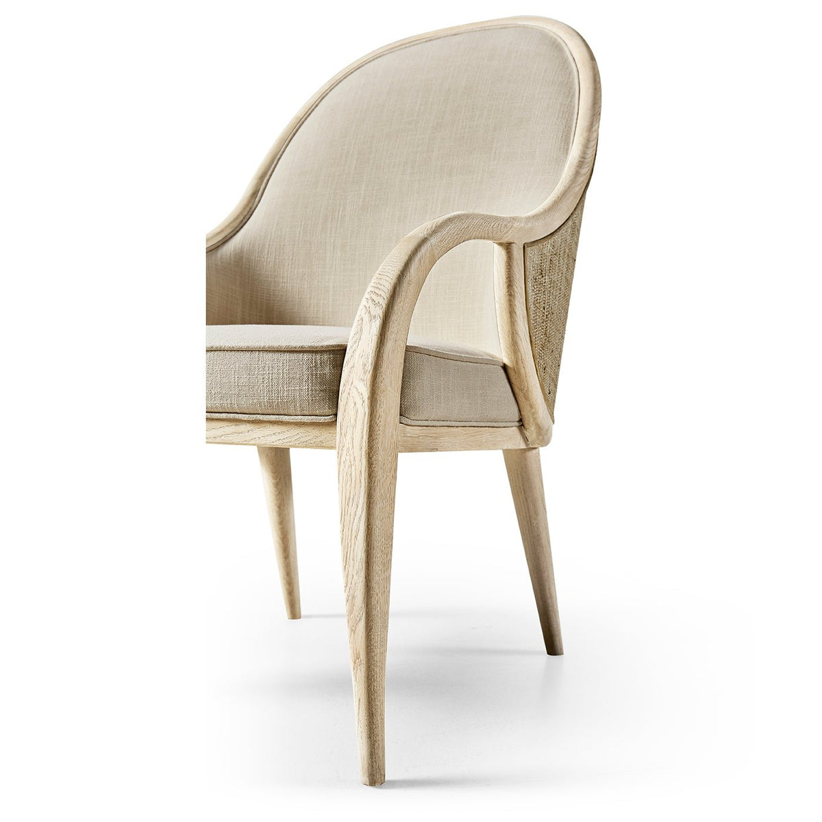 Modern Coastal Upholstered Dining Armchair - English Georgian America