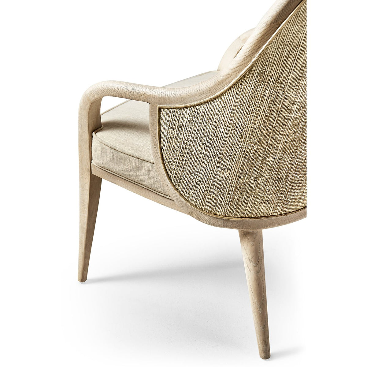 Modern Coastal Upholstered Dining Armchair - English Georgian America