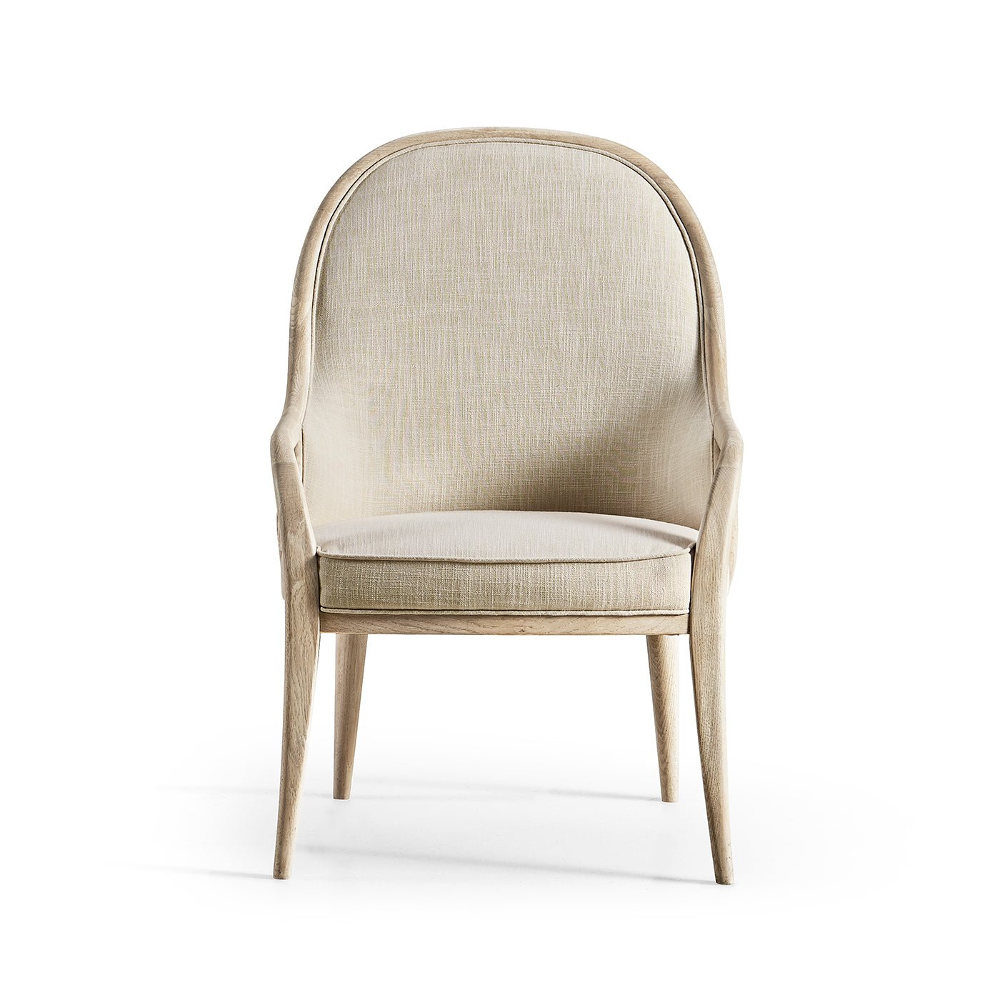 Modern Coastal Upholstered Dining Armchair - English Georgian America