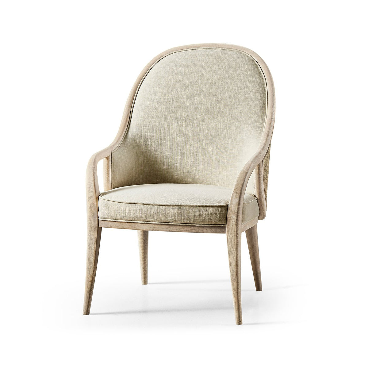 Modern Coastal Upholstered Dining Armchair - English Georgian America