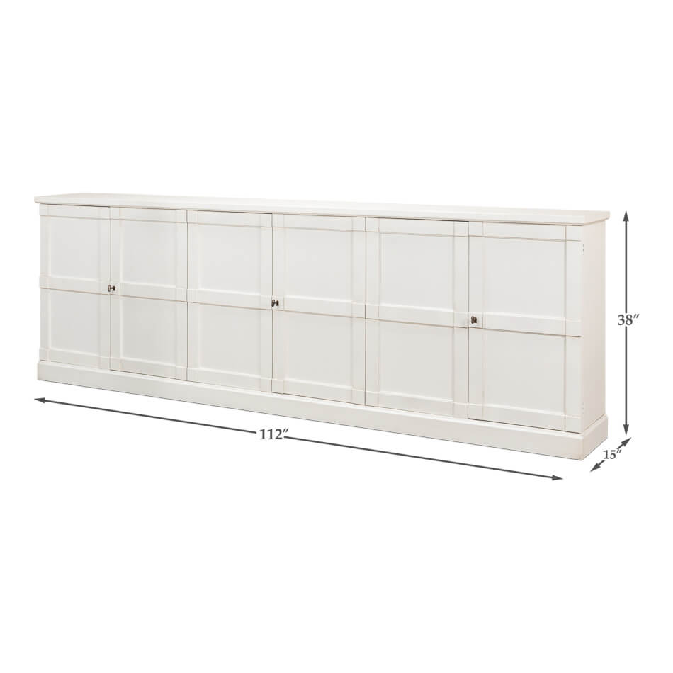 Modern Country White Painted Sideboard - English Georgian America