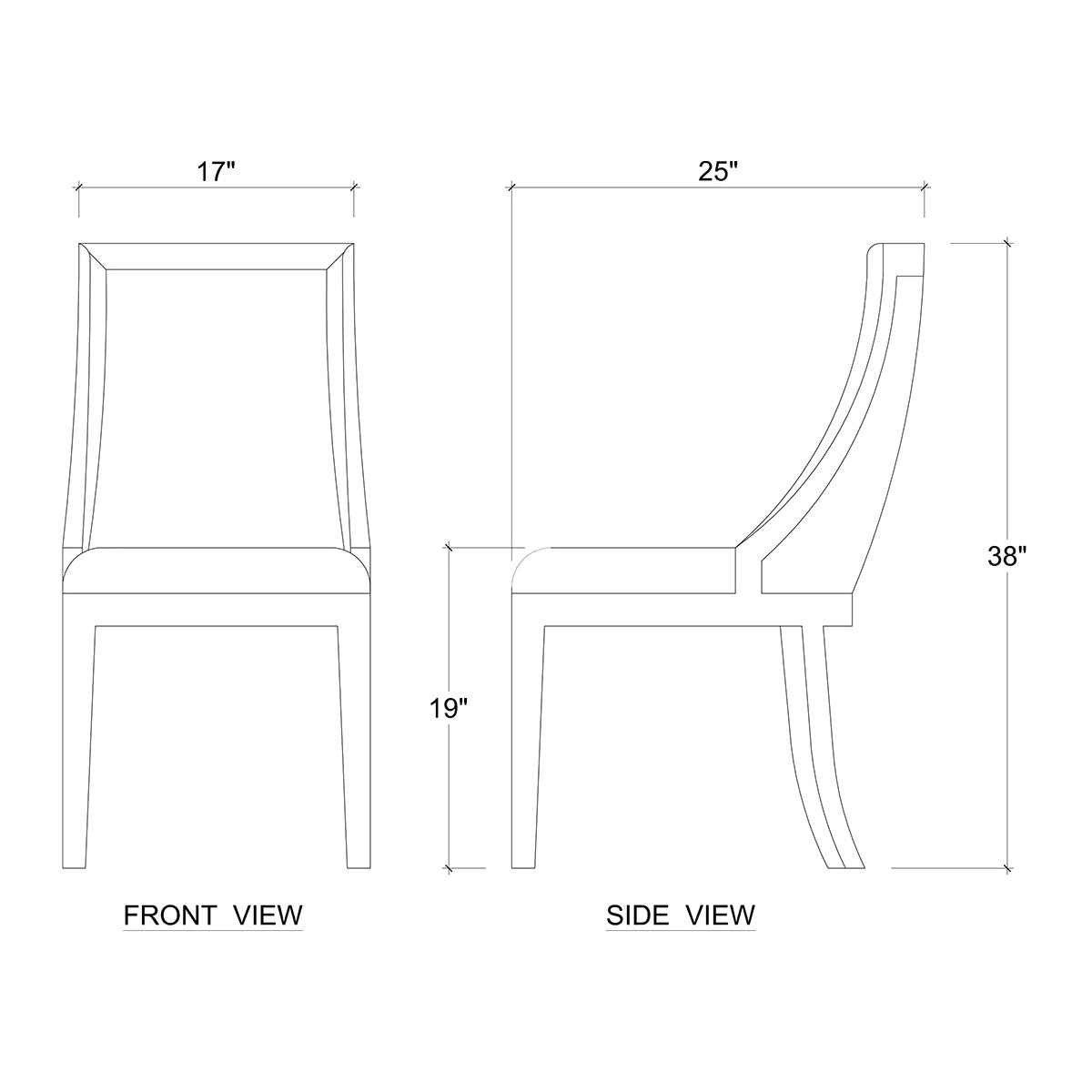 Modern Curved Back Dining Chair - English Georgian America