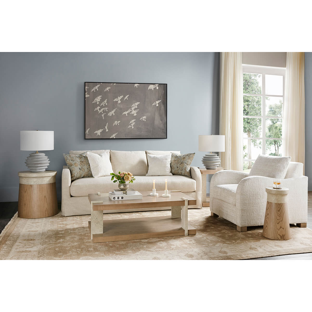 Modern Cylinder End Table - Light - English Georgian America