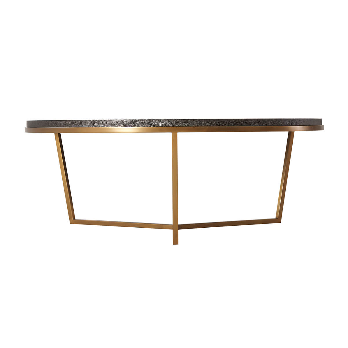 Modern Dark Leather Top Coffee Table - English Georgian America