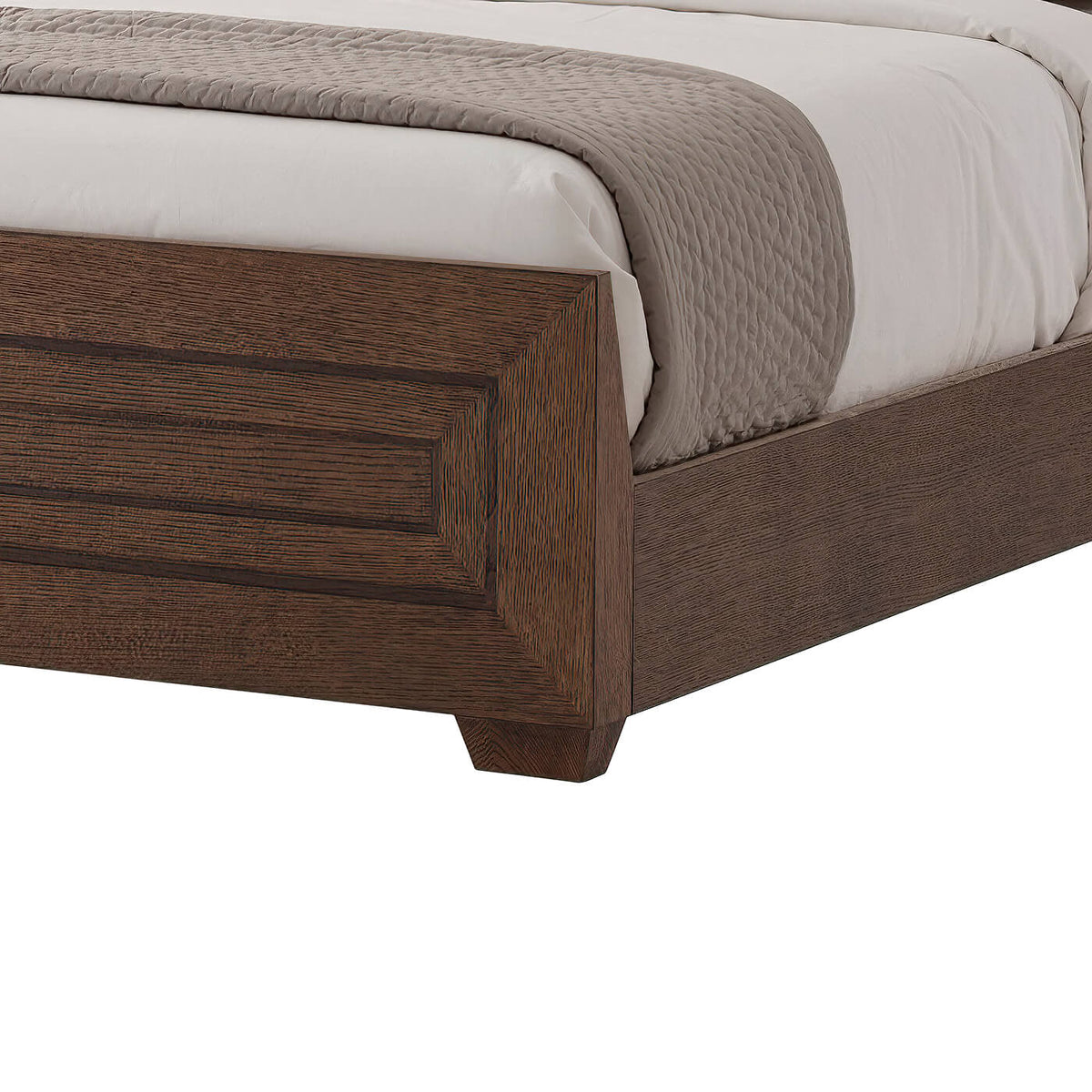 Modern Dark Oak King Size Bed - English Georgian America